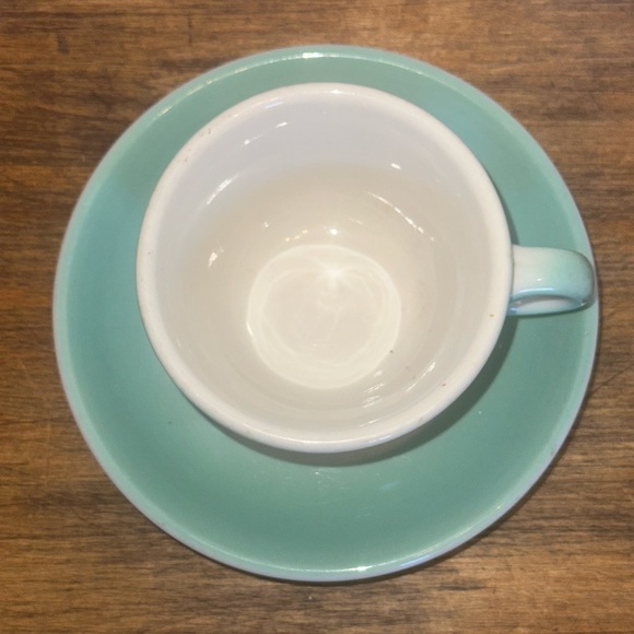 Vintage Jackson China Green Restaurant Ware Teacup Coffee Cup & Saucer 1950s MCM - Picture 4 of 8